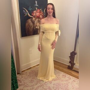 Lulu's Strapless Cream Dress